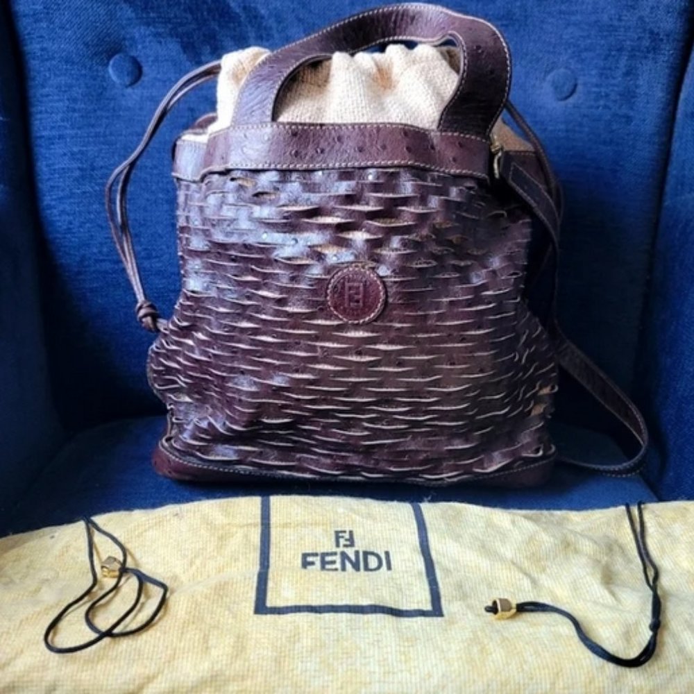 Fendi Leather Bucket Bag Purse
